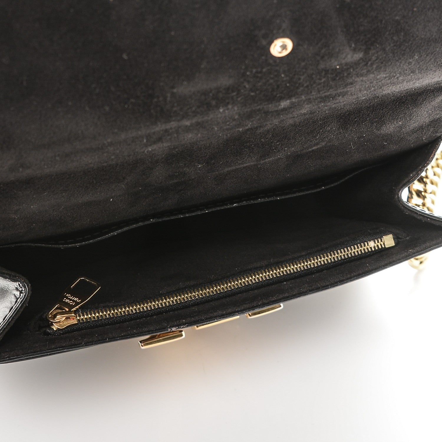 Louis Vuitton Calfskin Chain Louise MM Black 5 of 6