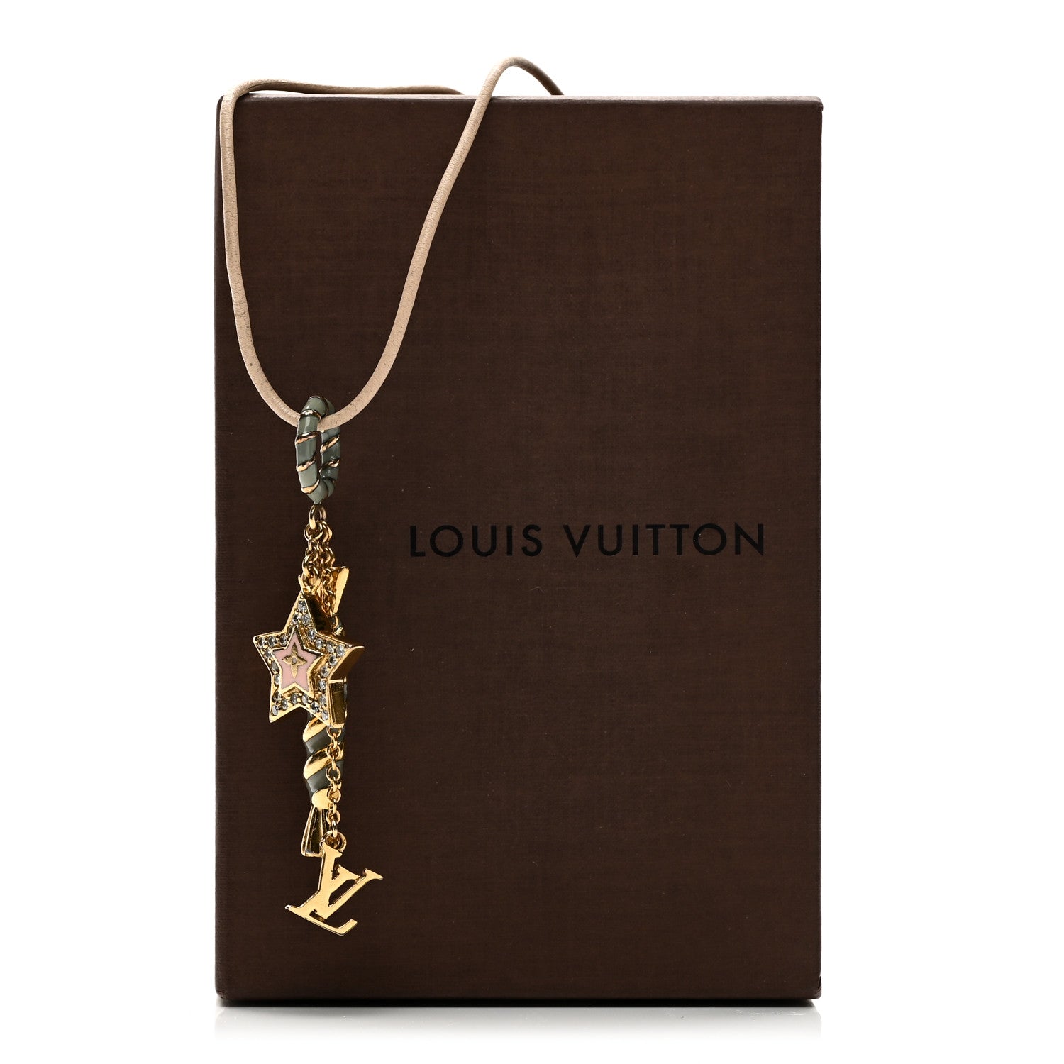 Louis Vuitton Crystal Enamel Candy Star Charm Necklace Gold Multicolor 7 of 7