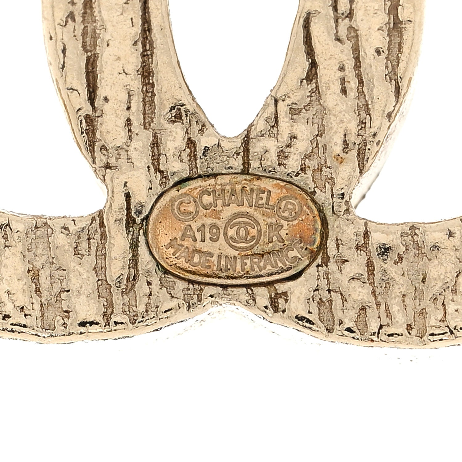 Chanel Metal Textured CC Earrings Gold 3 of 6