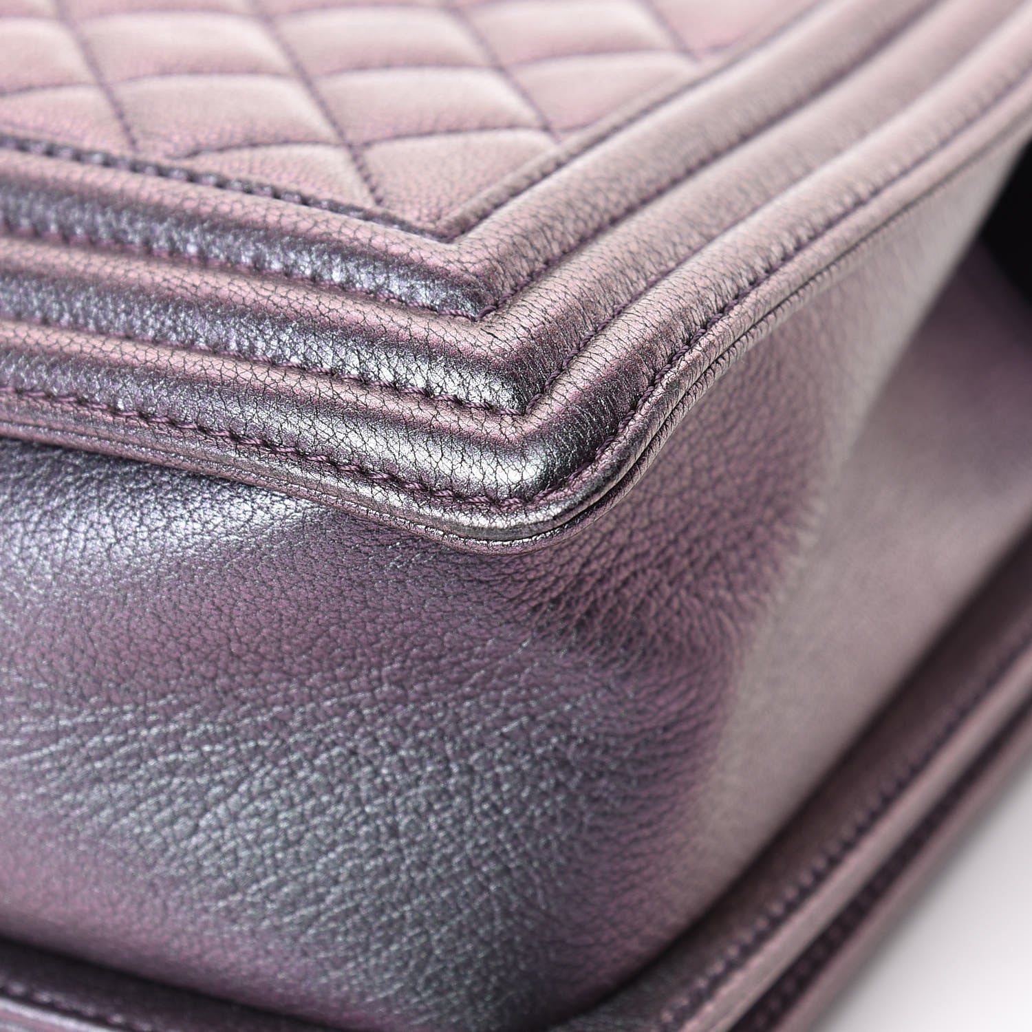 Chanel Iridescent Goatskin Quilted New Medium Boy Flap Purple 11 of 17