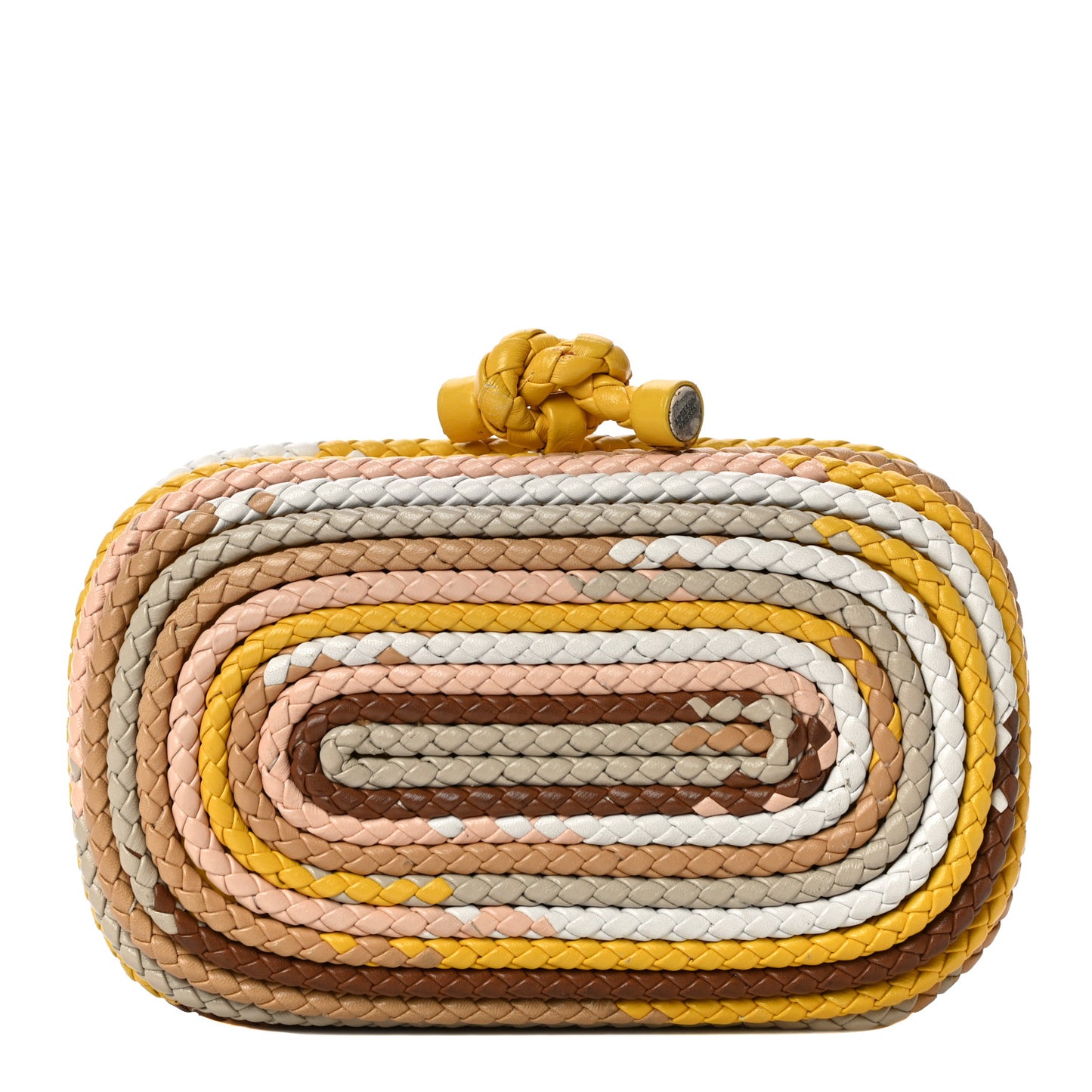 Nappa Intrecciato Braided Knot Clutch Multicolor