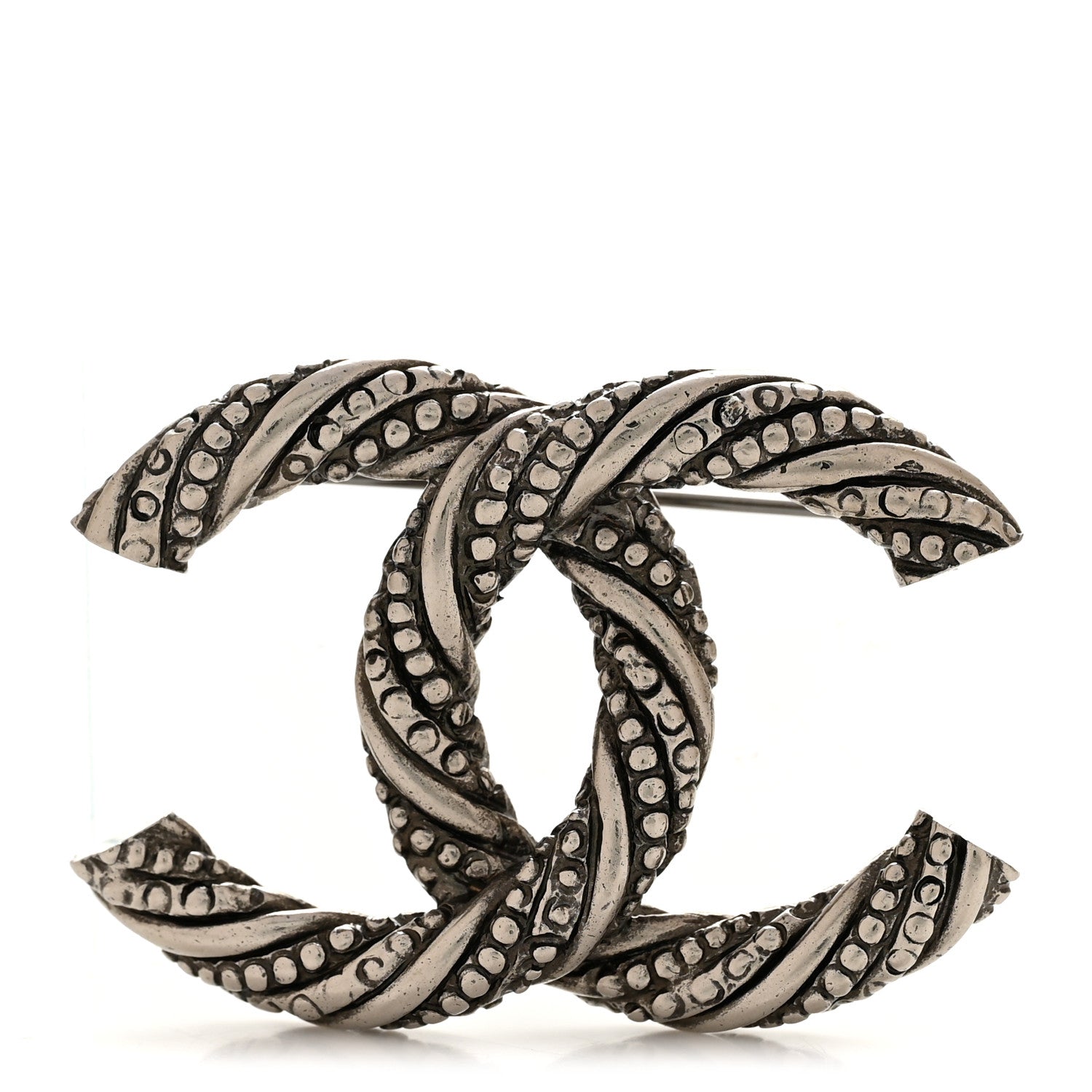 Chanel Ruthenium Twisted CC Brooch 1 of 3