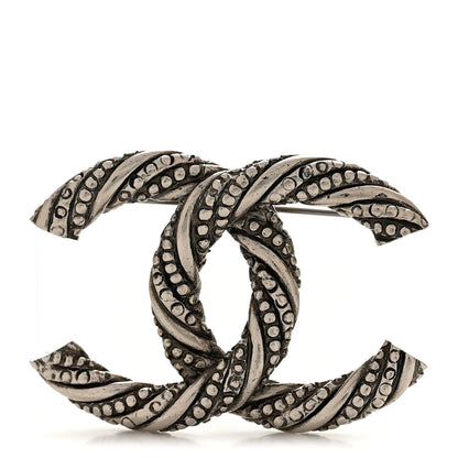 Chanel Ruthenium Twisted CC Brooch 1 of 3
