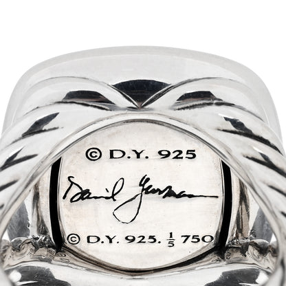 David Yurman Sterling Silver 18K Yellow Gold Diamond 14mm Albion Statement Ring 54 7 4 of 4