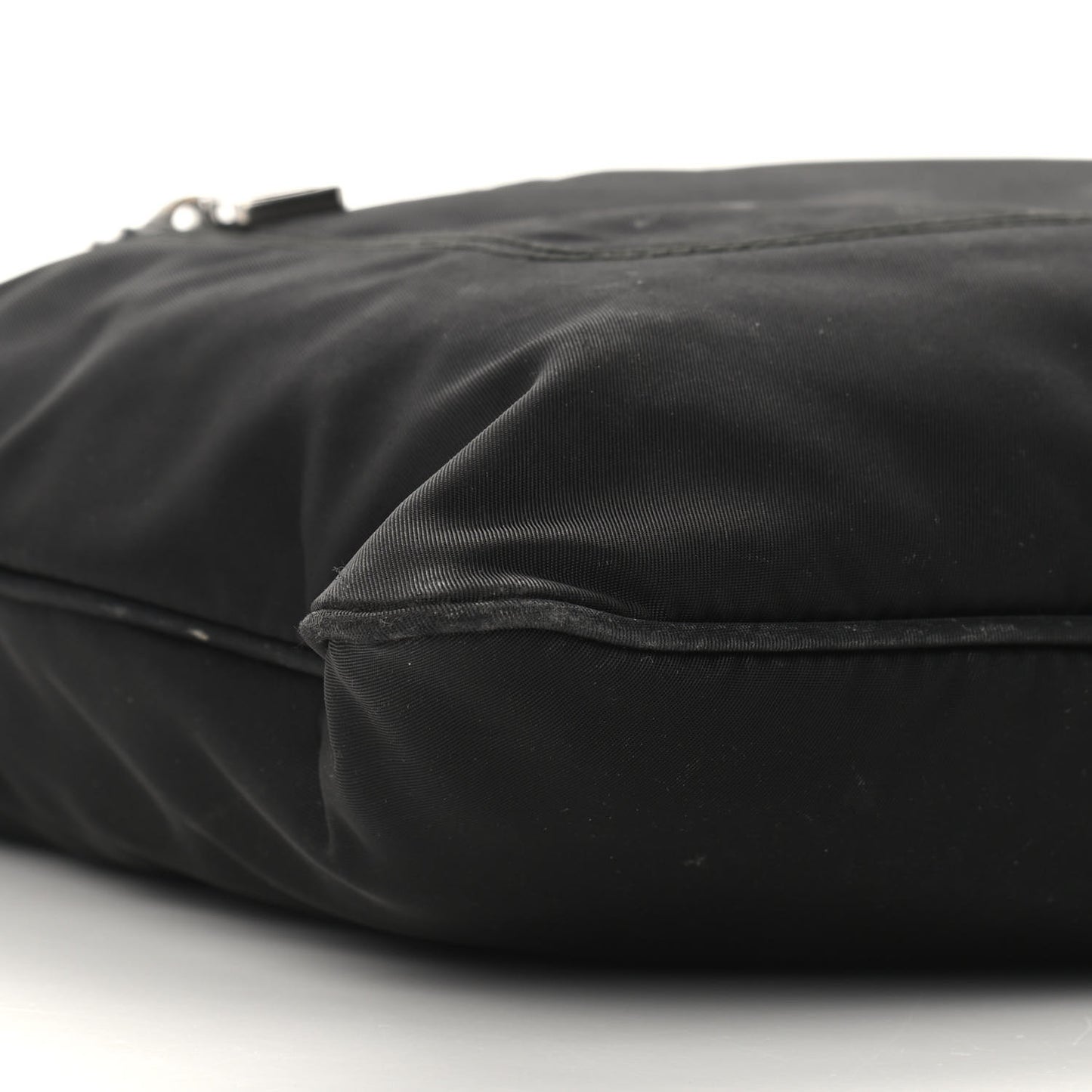 Tessuto Nylon Saffiano Flat Messenger Bag Black