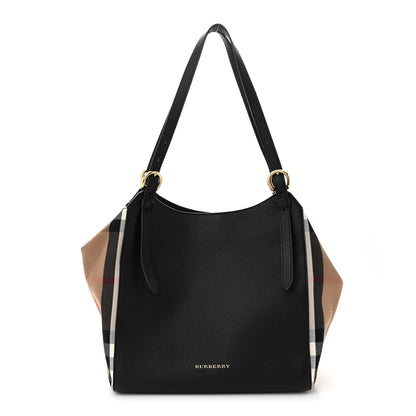 Burberry Grainy Calfskin House Check Small Canterbury Black 1 of 10