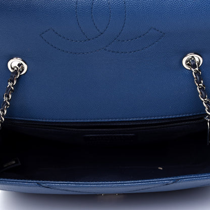 Chanel Caviar Macro Chevron Single Flap Blue 4 of 5