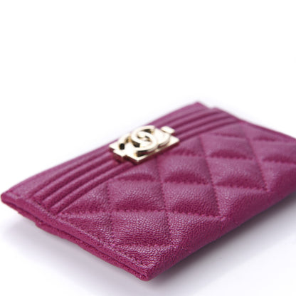 Chanel Caviar Quilted Boy Card Holder Fuchsia 6 of 11
