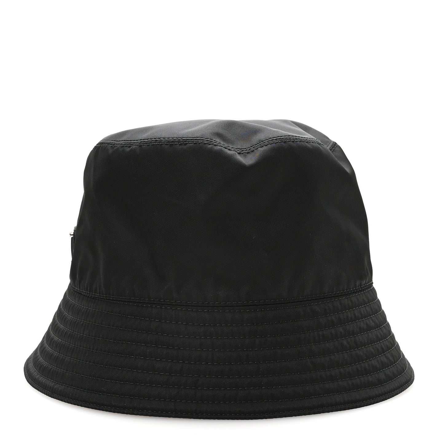 Re-Nylon Metal Triangle Logo Womens Bucket Hat L Black