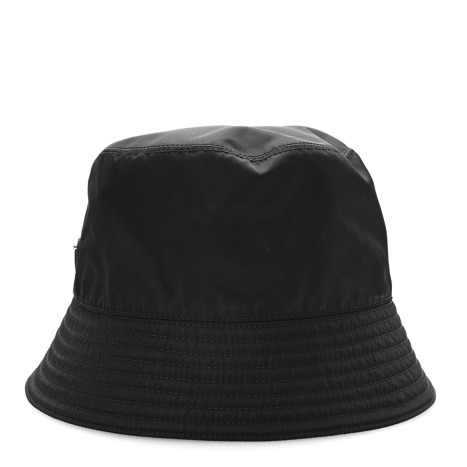 Prada Re-Nylon Metal Triangle Logo Womens Bucket Hat L Black 4 of 9
