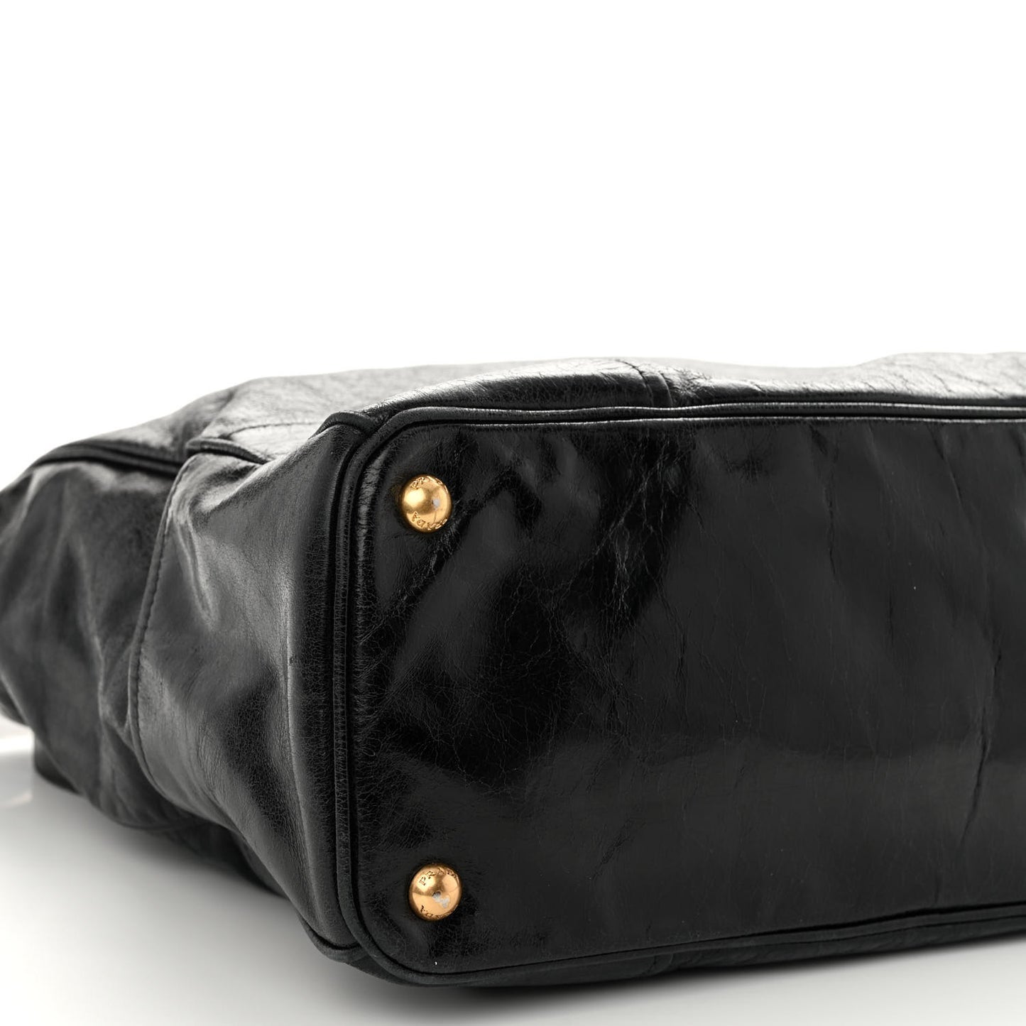 Vitello Shine Top Handle Bag Black