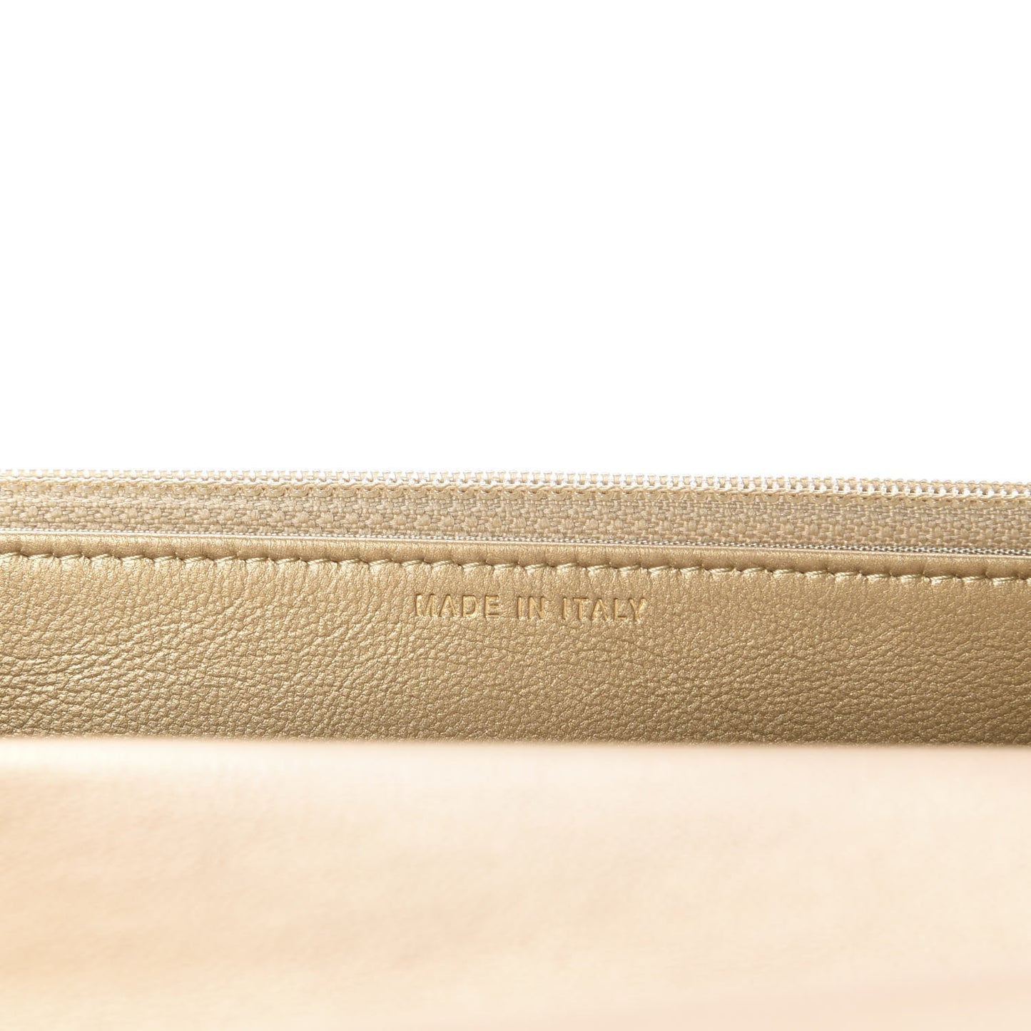 Metallic Goatskin Quilted 19 Wallet On Chain WOC Gold