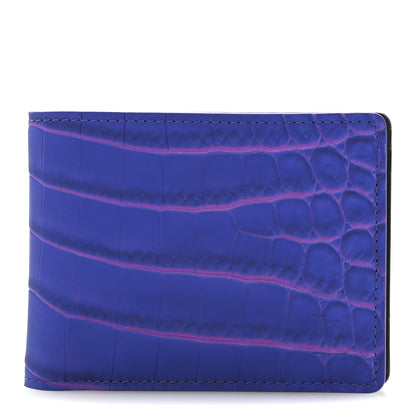 Louis Vuitton Crocodile Multiple Wallet Blue Rose 1 of 6