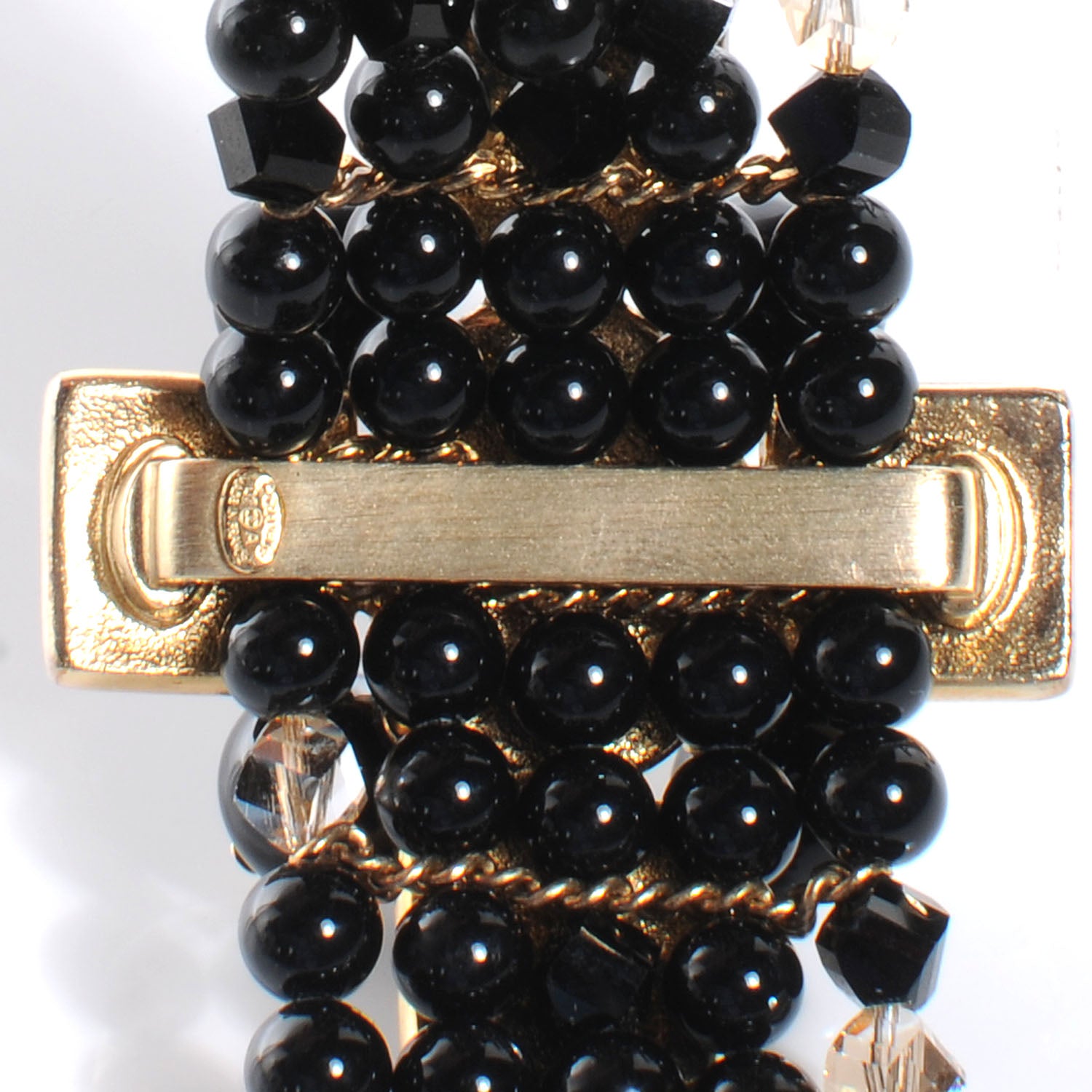 Chanel Beaded Gripoix Bracelet Black 3 of 5