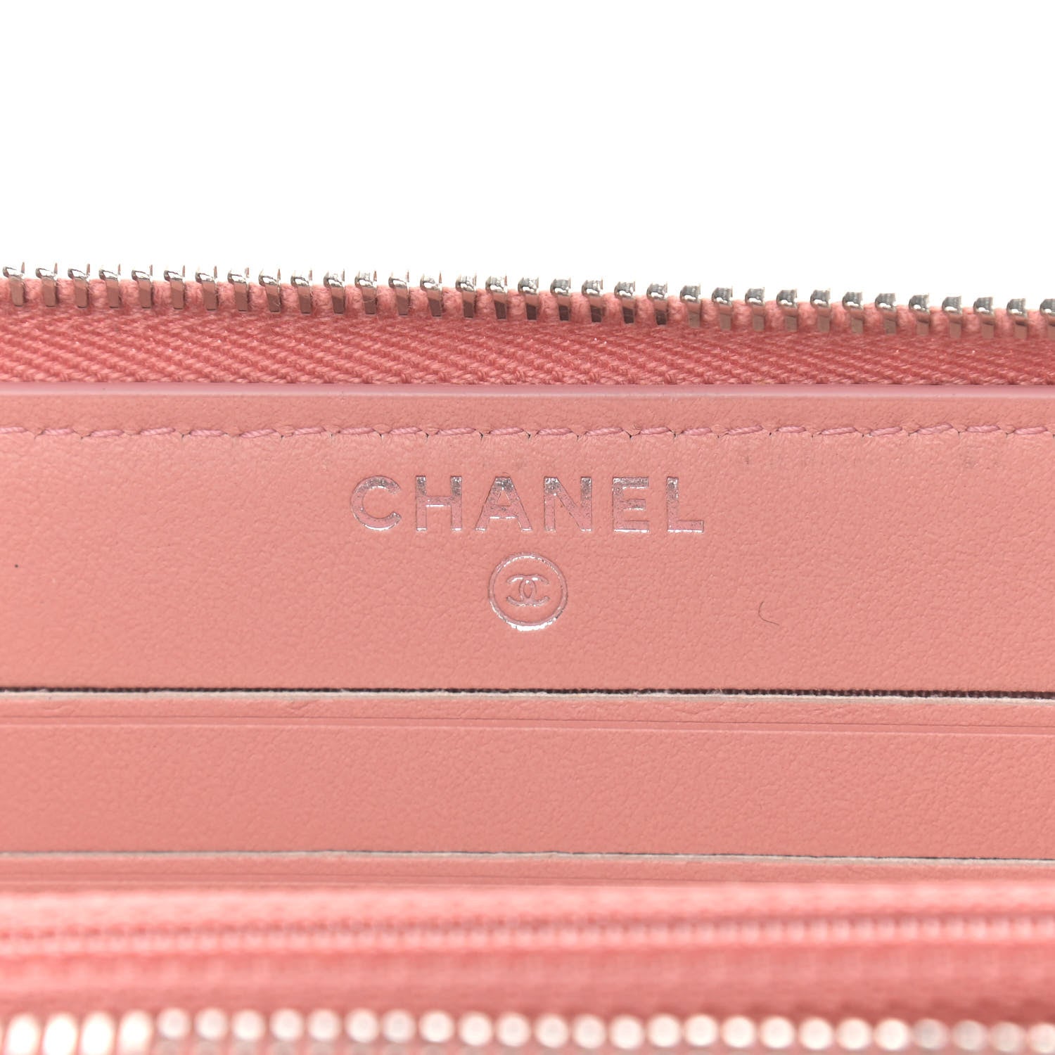 Chanel Lurex Canvas Deauville Medium Zip Around Wallet Pink 6 of 10