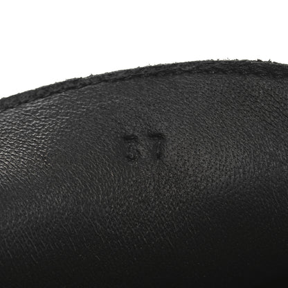 Hermes Suede Calfskin Lazy Loafers 37 Black 7 of 9