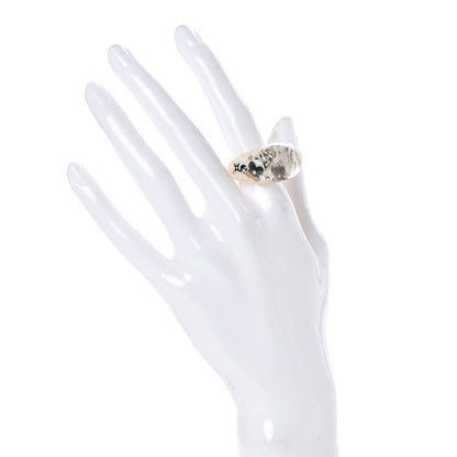 Louis Vuitton Resin Swarovski Crystal Inclusion Ring 6.5 White 2 of 7