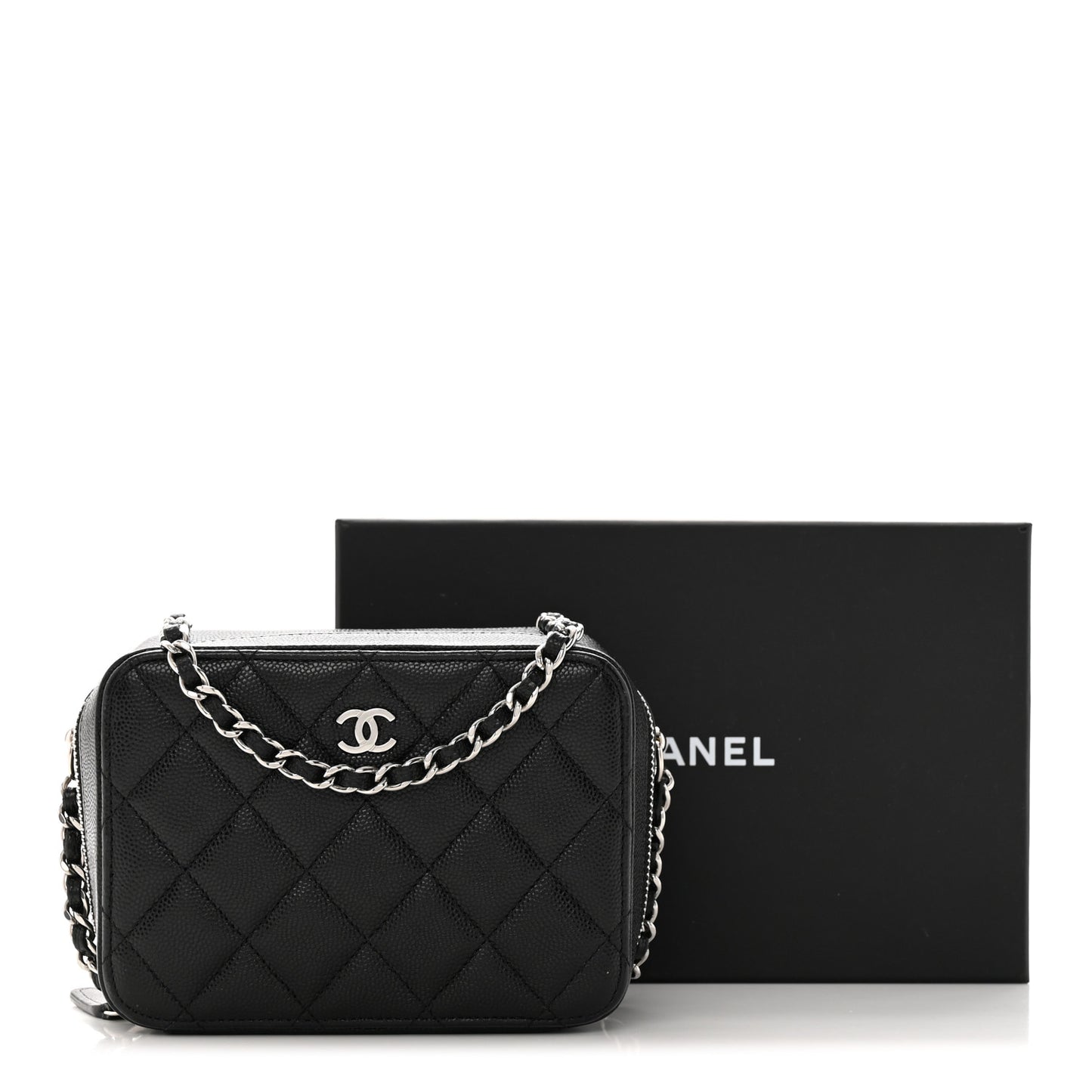 Caviar Quilted Camera Bag Black