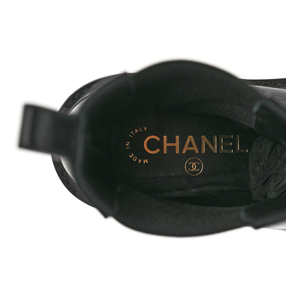 Chanel Crumpled Calfskin Patent Cap Toe Short Boots 36.5 Black 7 of 13