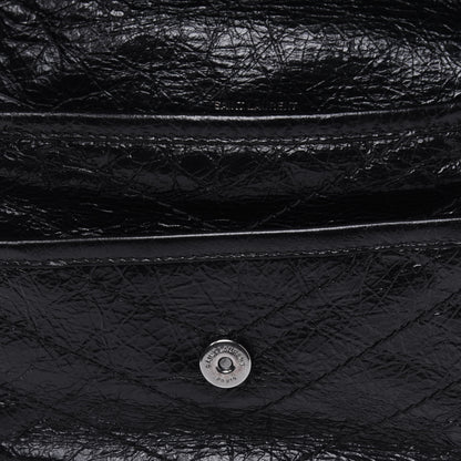 Saint Laurent Crinkled Calfskin Matelasse Monogram Baby Niki Chain Satchel Black 12 of 18