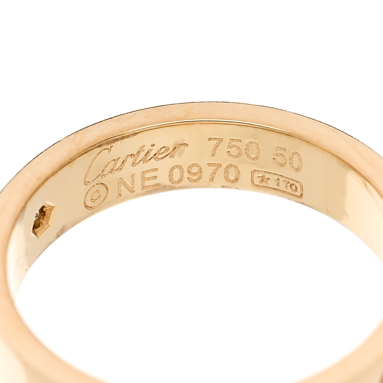 Cartier 18K Yellow Gold Diamond 4mm LOVE Wedding Band Ring 50 5.25 4 of 5