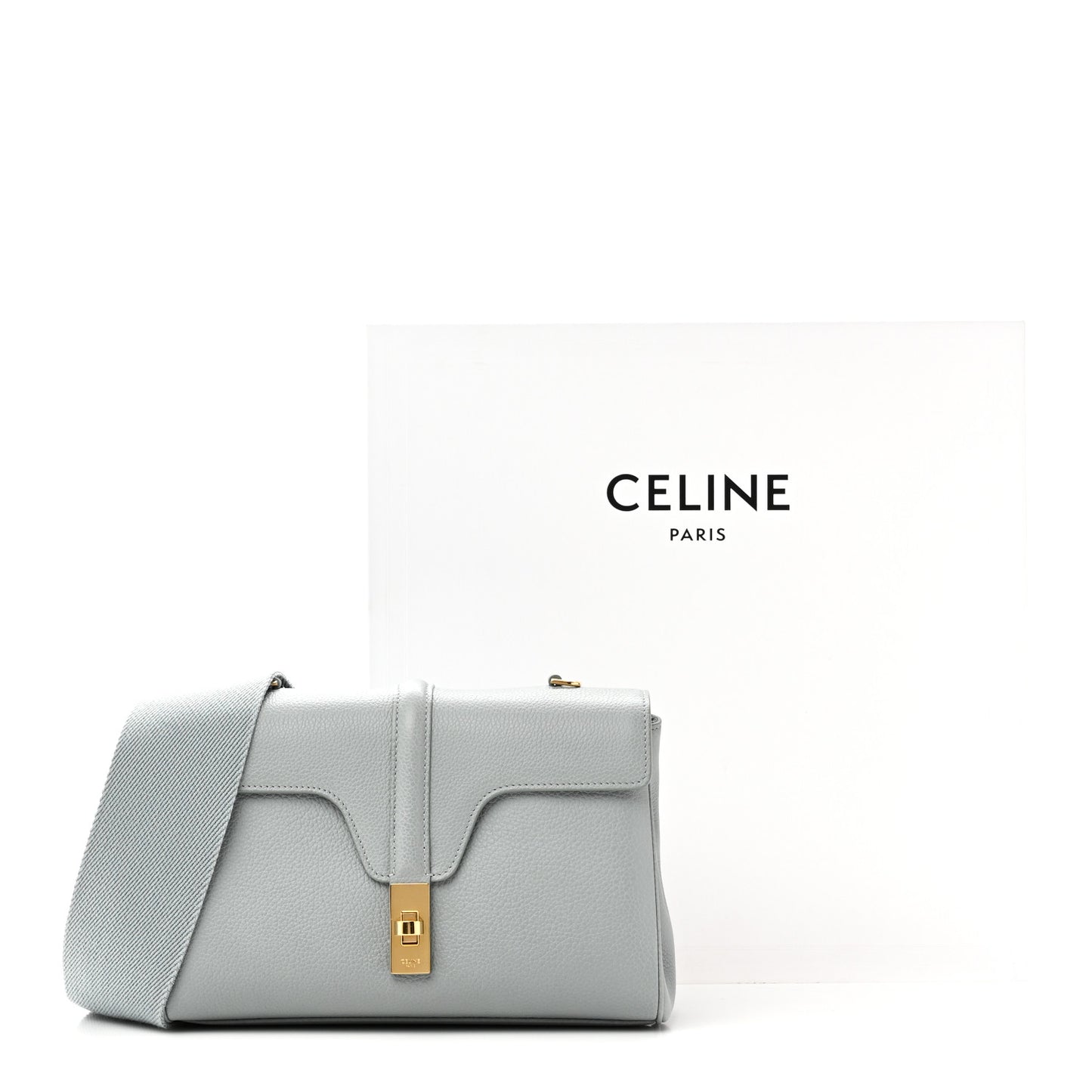 Grained Calfskin Teen Soft 16 Shoulder Bag Ice Blue