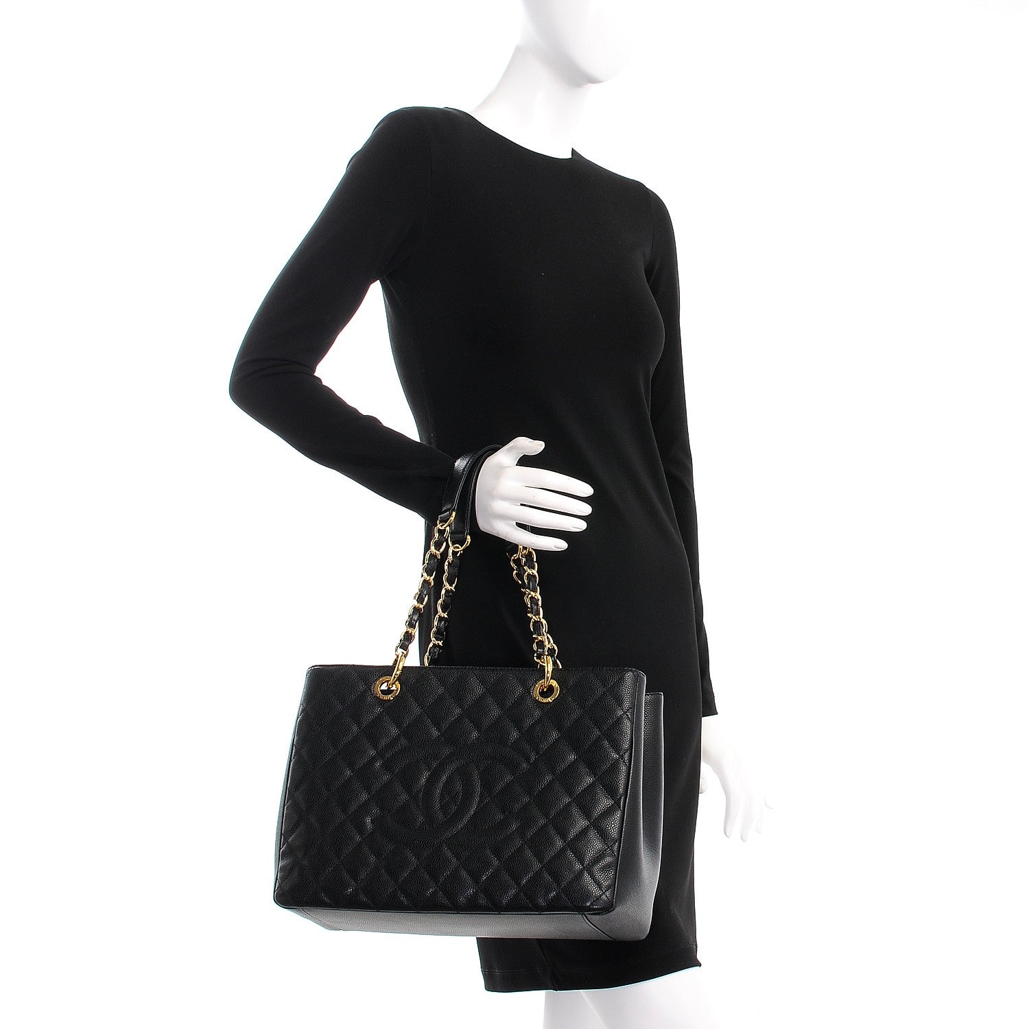 Chanel Caviar Quilted Grand Shopping Tote GST Black 2 of 7
