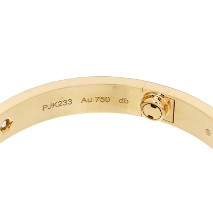 Cartier 18K Yellow Gold 4 Diamond LOVE Bracelet 16 7 of 9