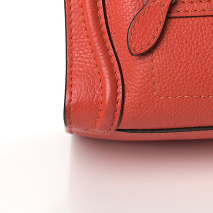 Celine Drummed Calfskin Nano Luggage Coquelicot 13 of 18