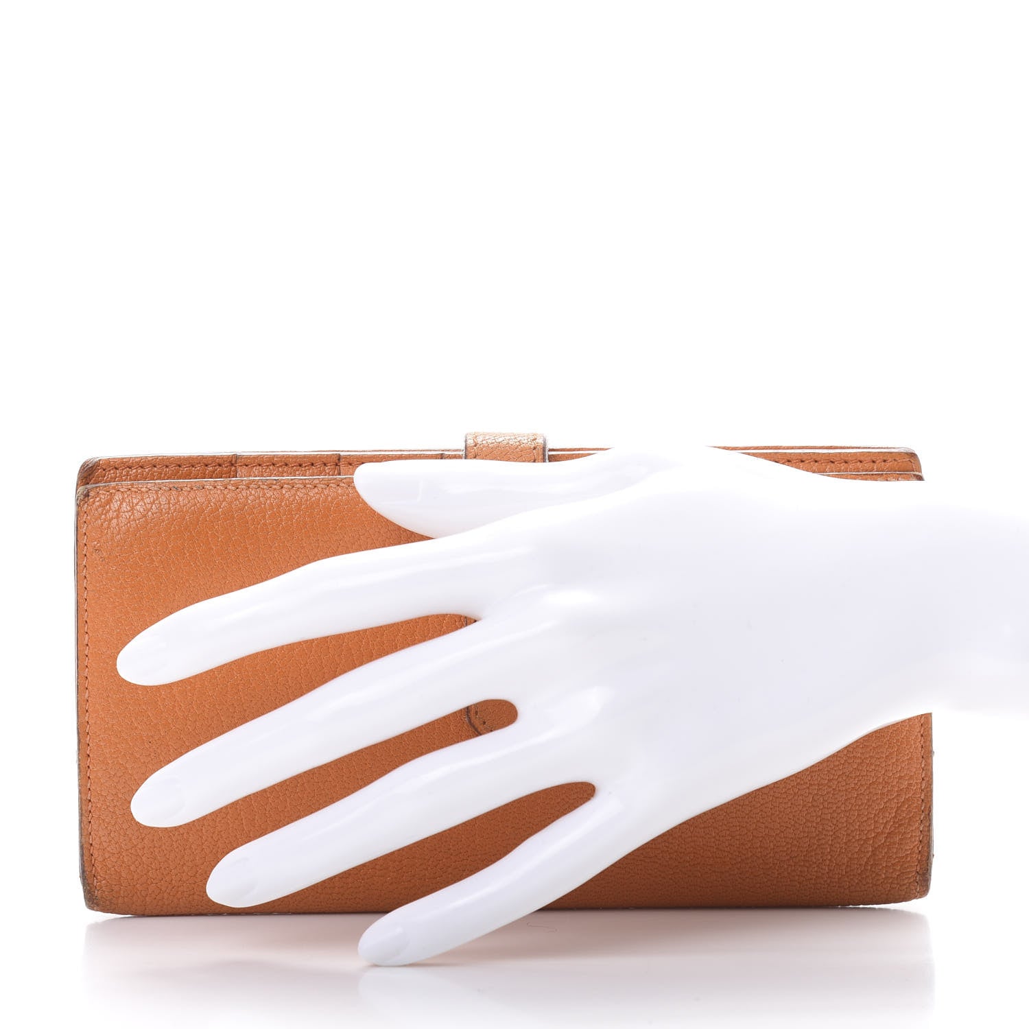 Hermes Chevre Mysore Bearn Gusset Wallet Orange 2 of 15