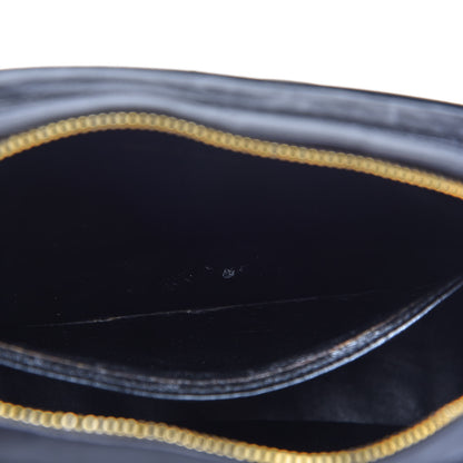 Chanel Lambskin Chevron Quilted Tassel Camera Case Black 12 of 12