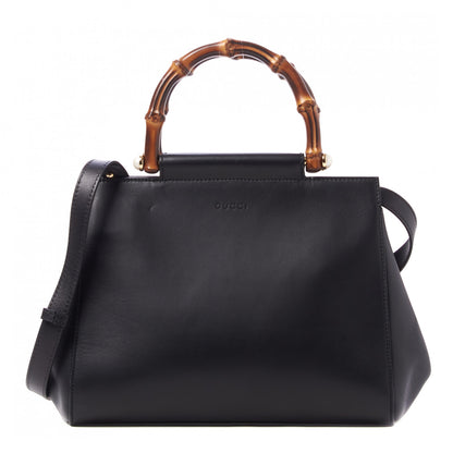 Gucci Nappa Bamboo Small Nymphaea Top Handle Bag Black 1 of 10