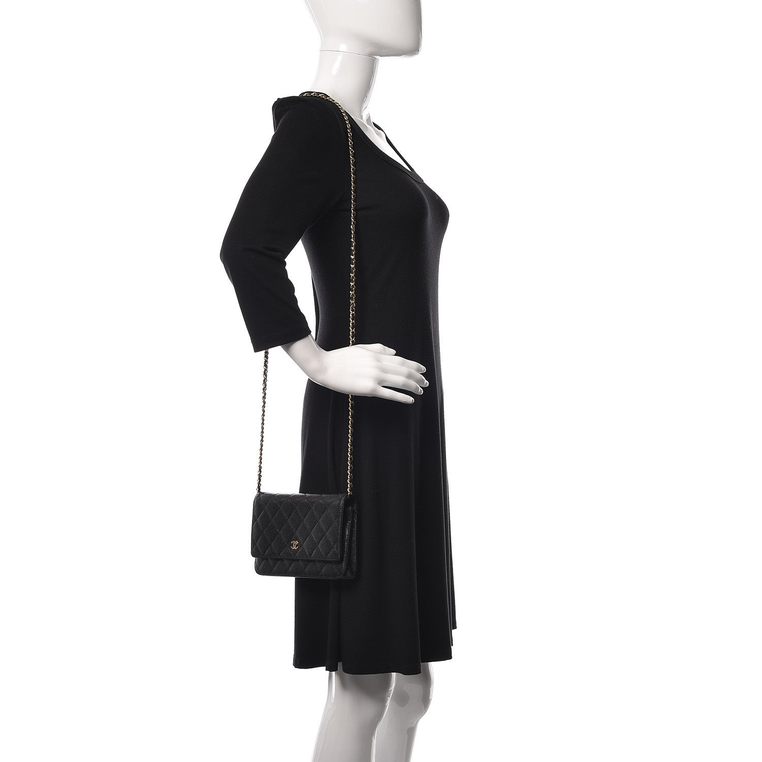 Chanel Caviar Quilted Wallet On Chain WOC Black 2 of 14
