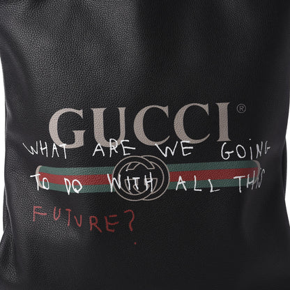 Gucci Calfskin Coco Capitan Logo Drawstring Backpack Black 9 of 9