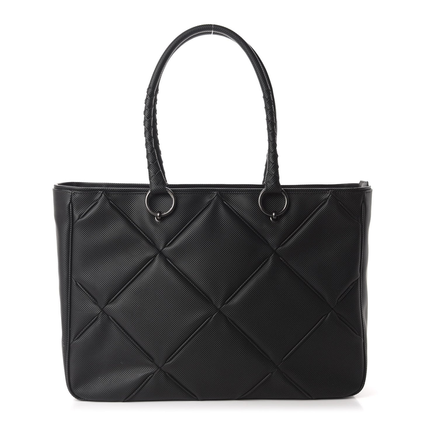 PVC Quilted Tote Black