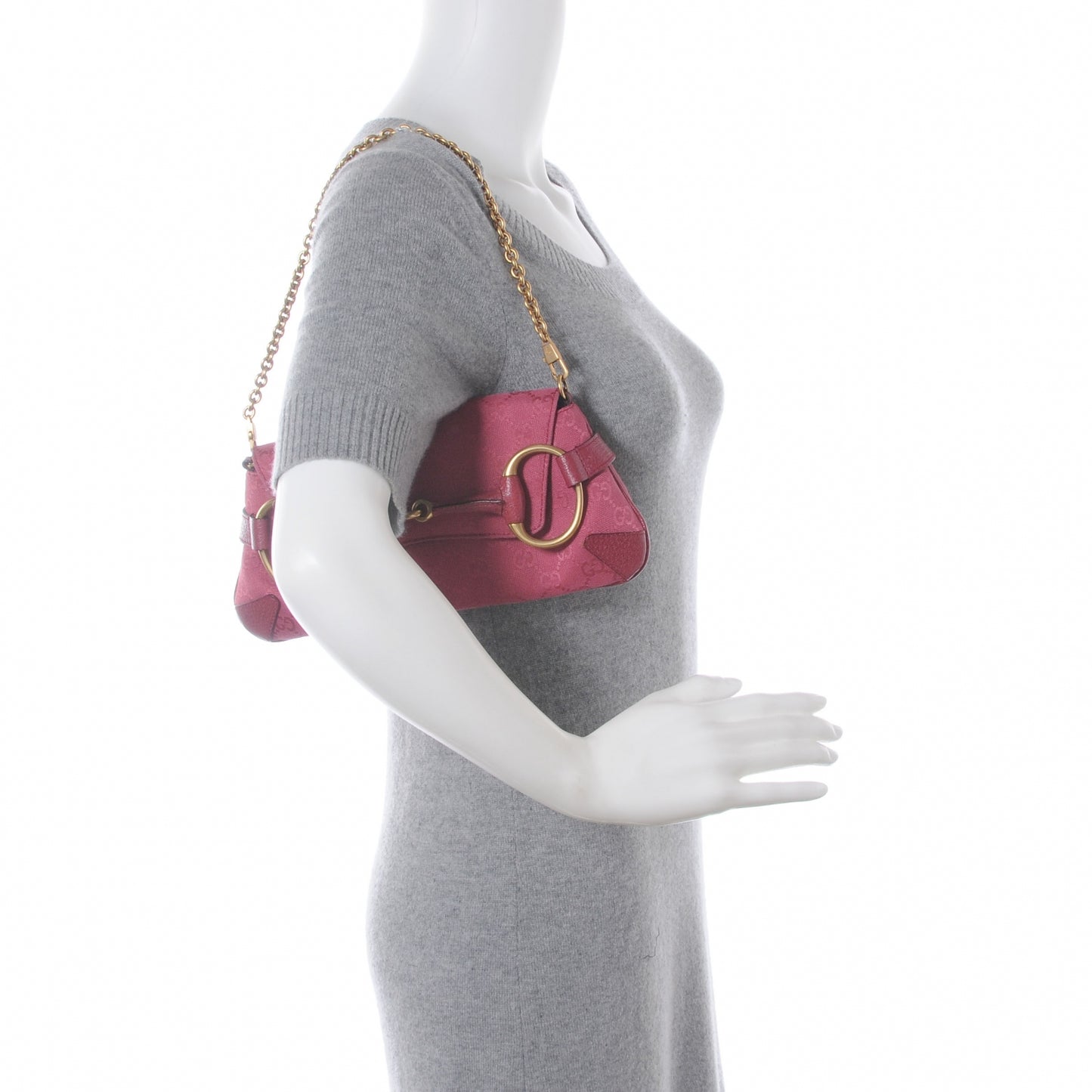 Monogram Horsebit Clutch Pink
