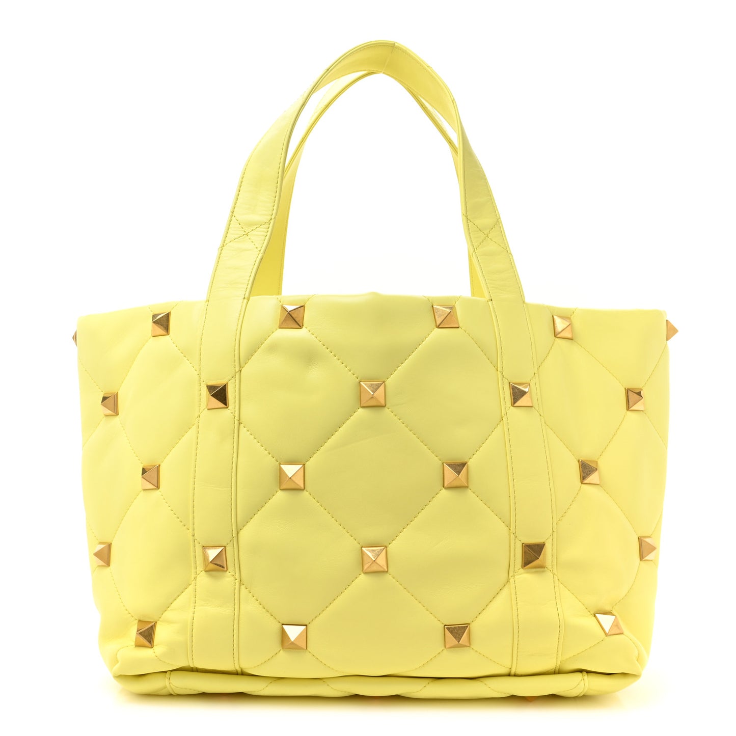 Nappa Medium Roman Stud Tote Lime Sorbet