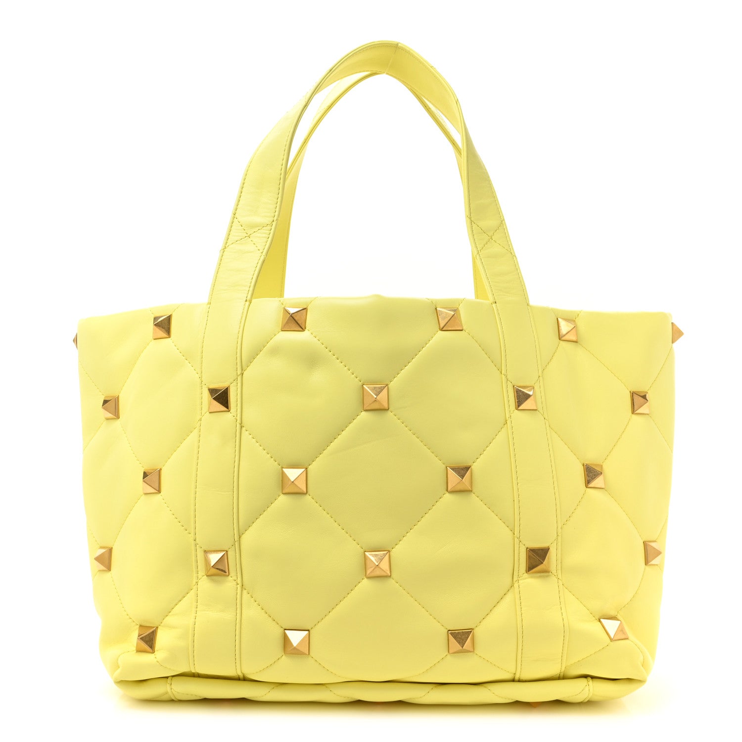 Valentino Garavani Nappa Medium Roman Stud Tote Lime Sorbet 1 of 8