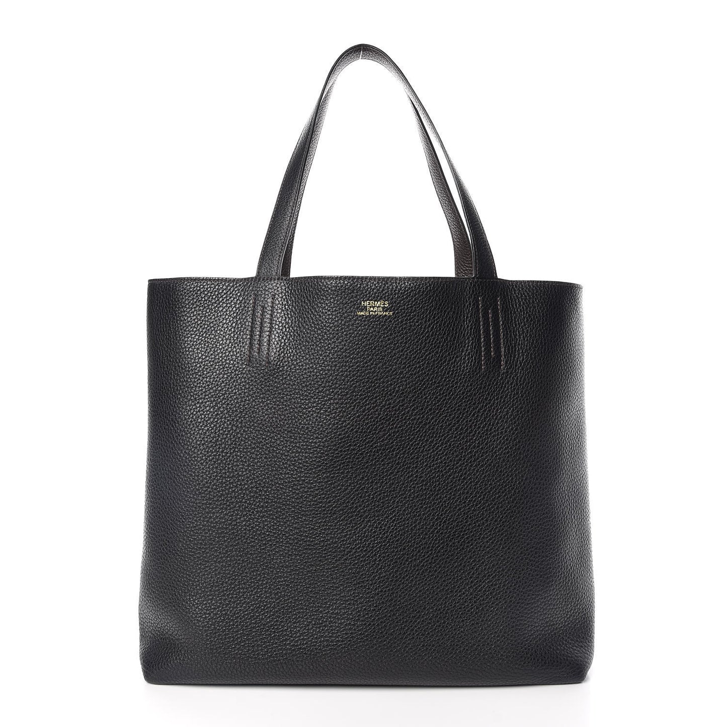 Taurillon Clemence Double Sens 36 Reversible Tote Black Ebene