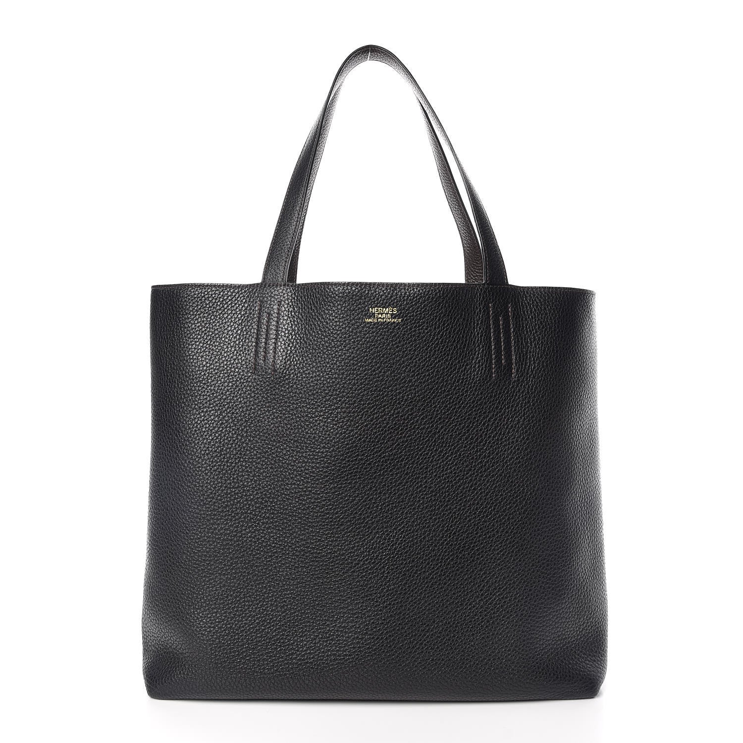 Hermes Taurillon Clemence Double Sens 36 Reversible Tote Black Ebene 3 of 19