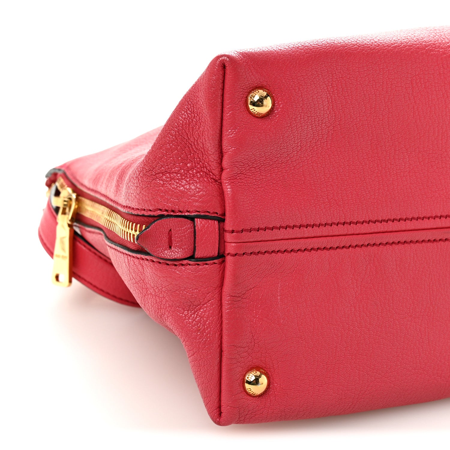Miu Miu Goatskin Madras Top Handle Bag Fragola 1861549 – FASHIONPHILE
