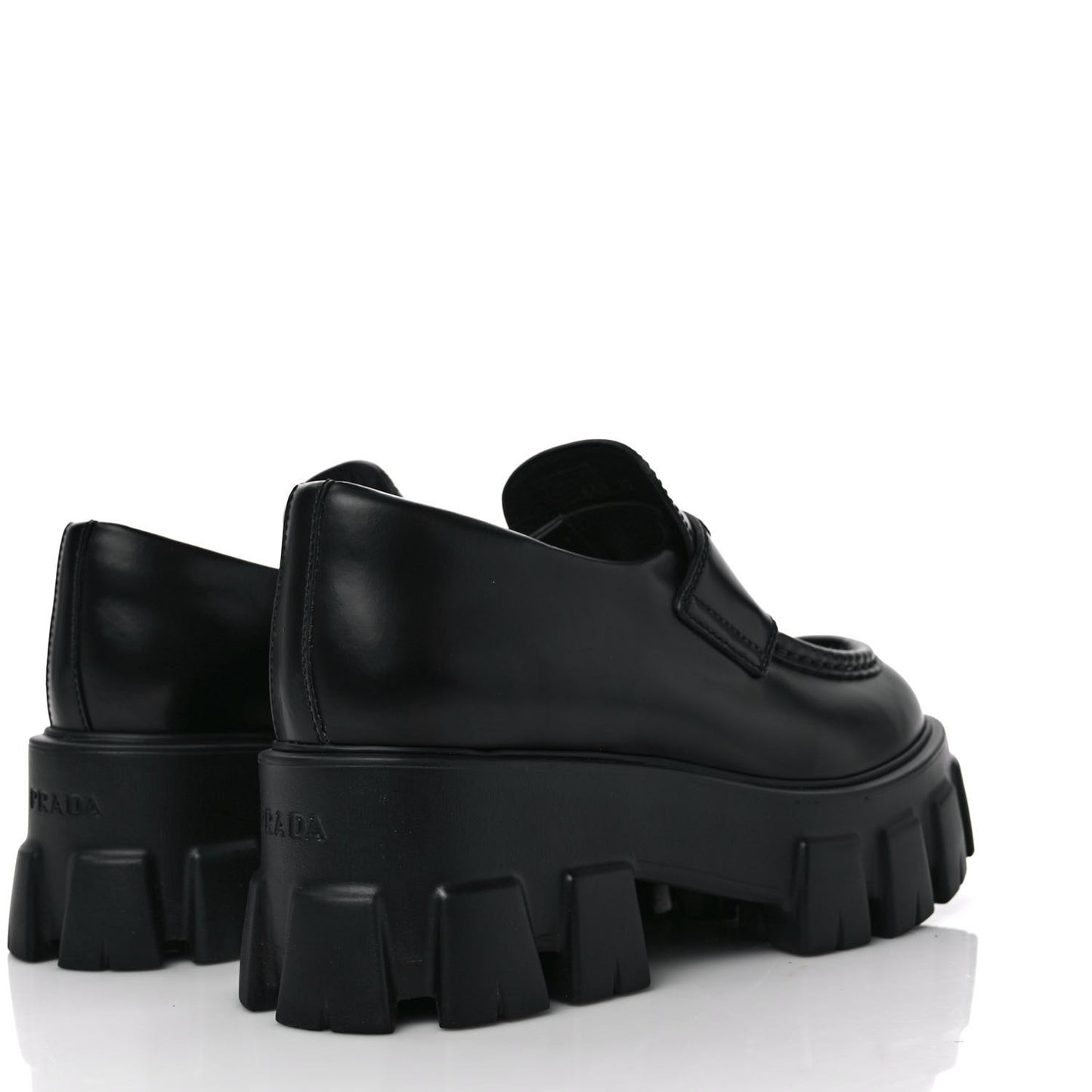 Spazzolato Rois Metal Triangle Logo Monolith 55mm Loafers 37 Black