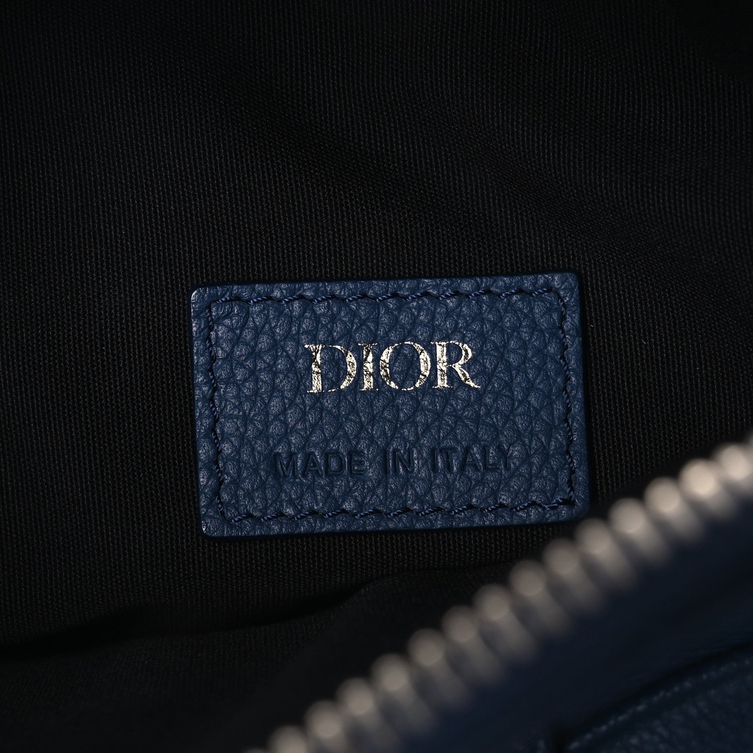 Christian Dior Grained Calfskin Mens Saddle Bag Navy Blue 6 of 11