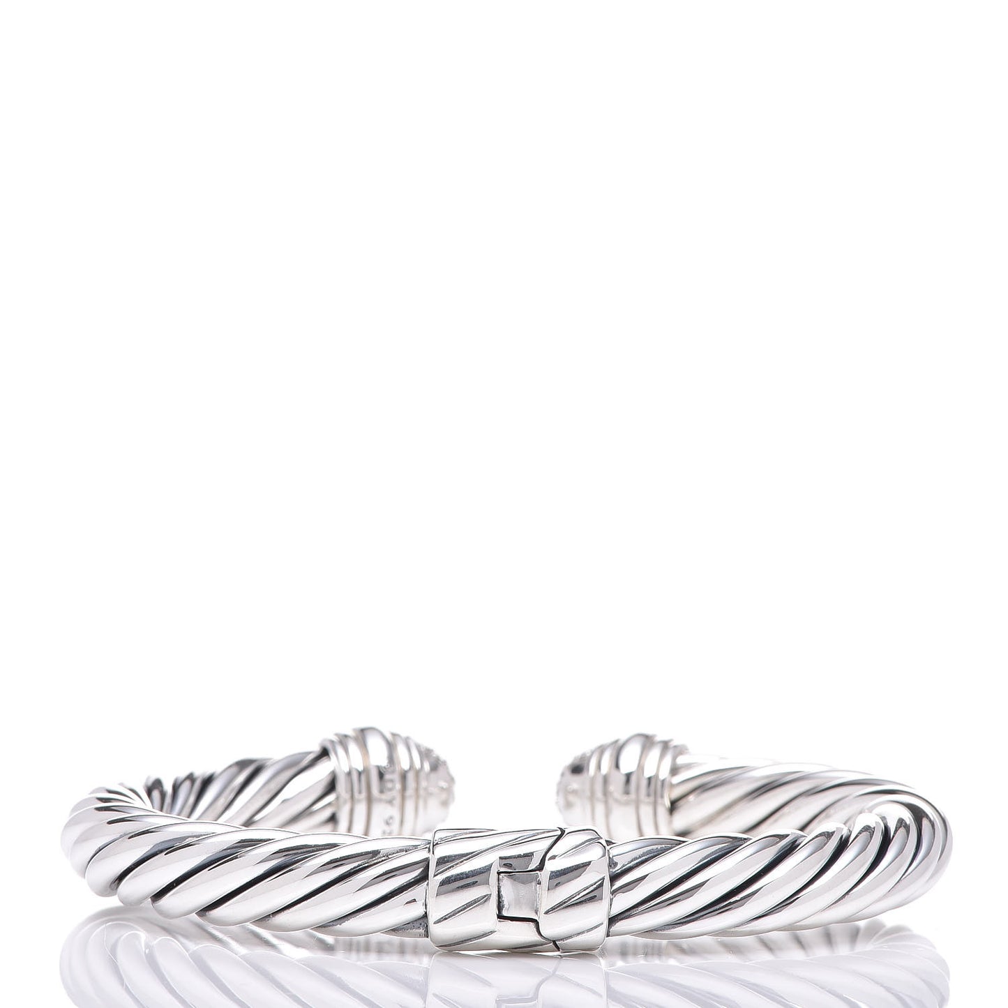 Sterling Silver Diamond 8.5mm Cable Classics Bracelet