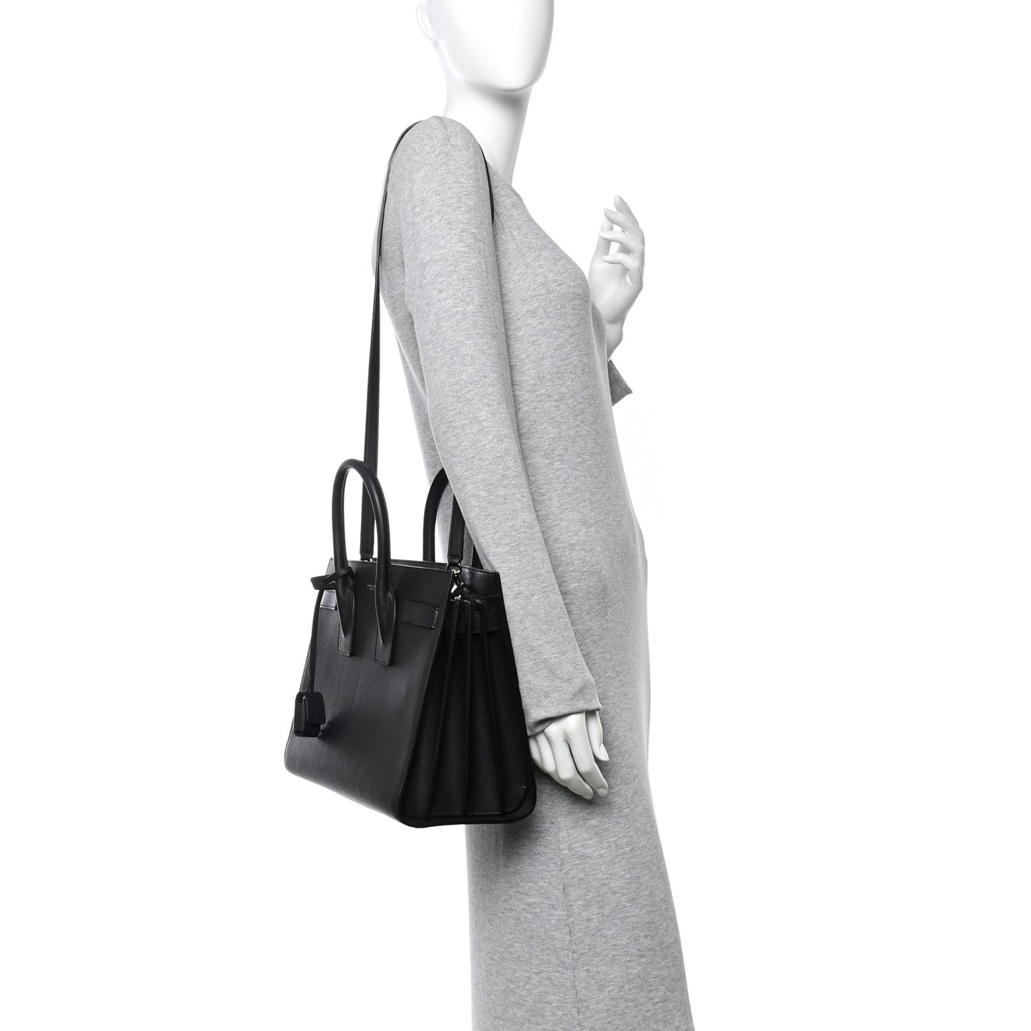 Grained Calfskin Small Sac De Jour Black