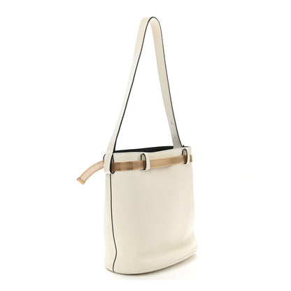 Prada Calfskin Buckle Bag With Jeweled Belt White Black 3 of 10