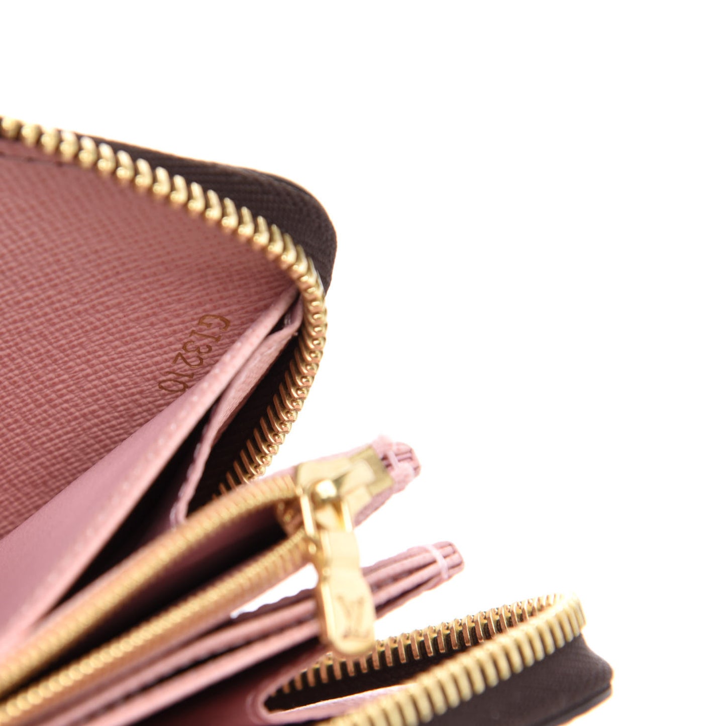 Damier Ebene Zippy Wallet Rose Ballerine