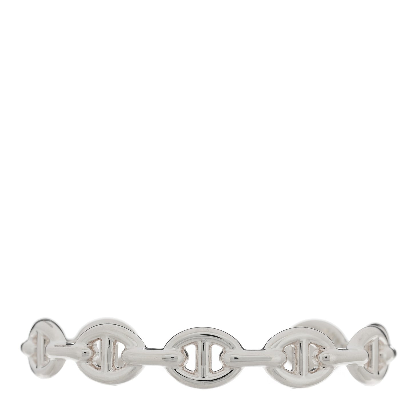 Sterling Silver MM Chaine d'Ancre Enchainee Cuff Bracelet ST