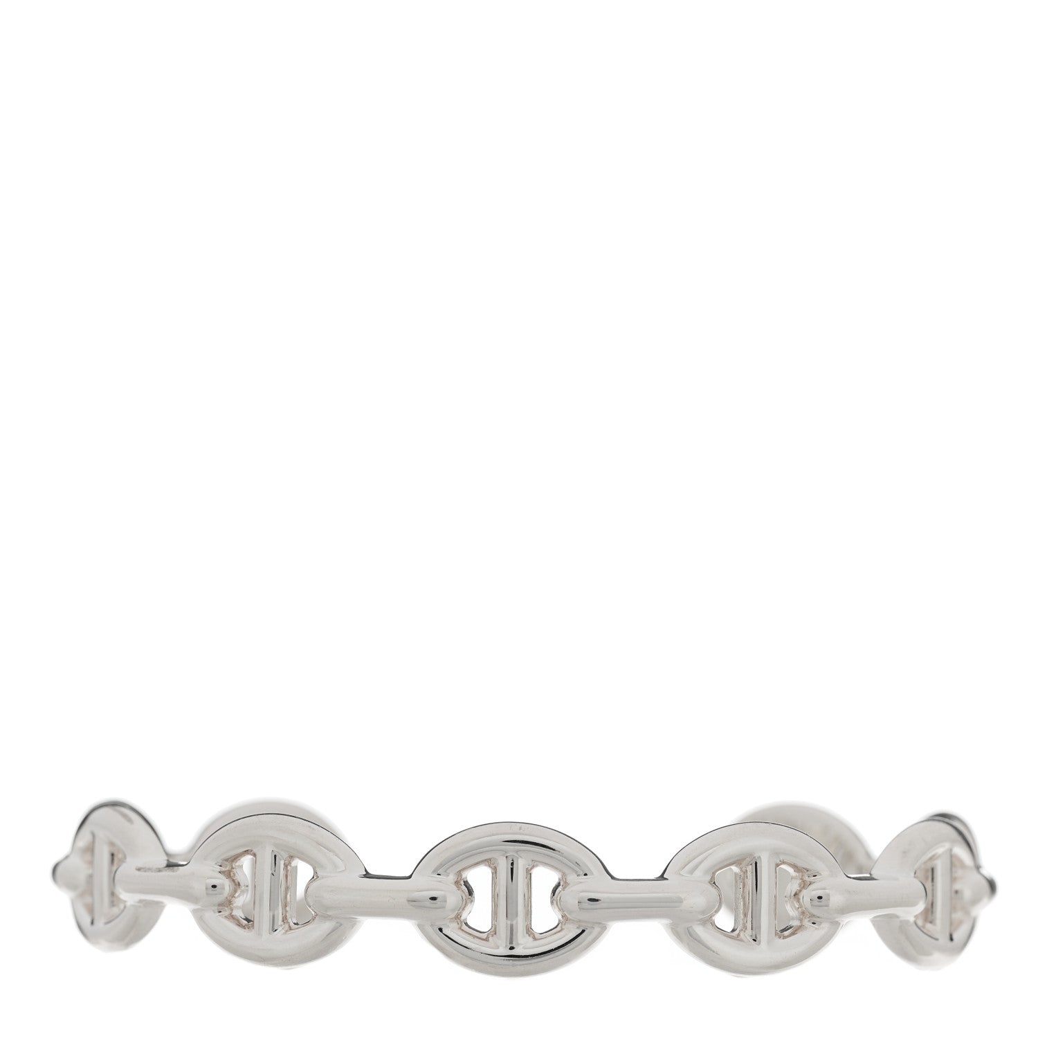 Hermes Sterling Silver MM Chaine d'Ancre Enchainee Cuff Bracelet ST 1 of 3