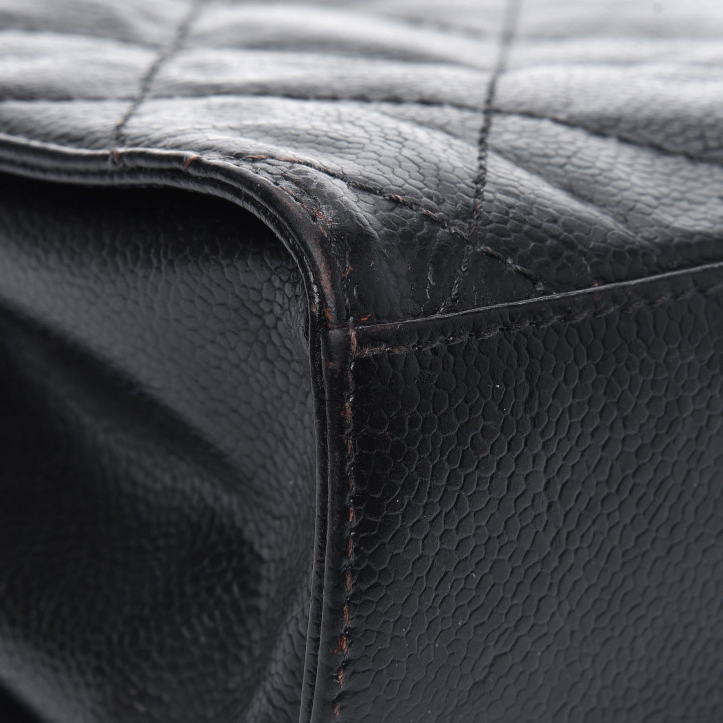 Crumpled Grained Calfskin Medium CC Crave Flap Black